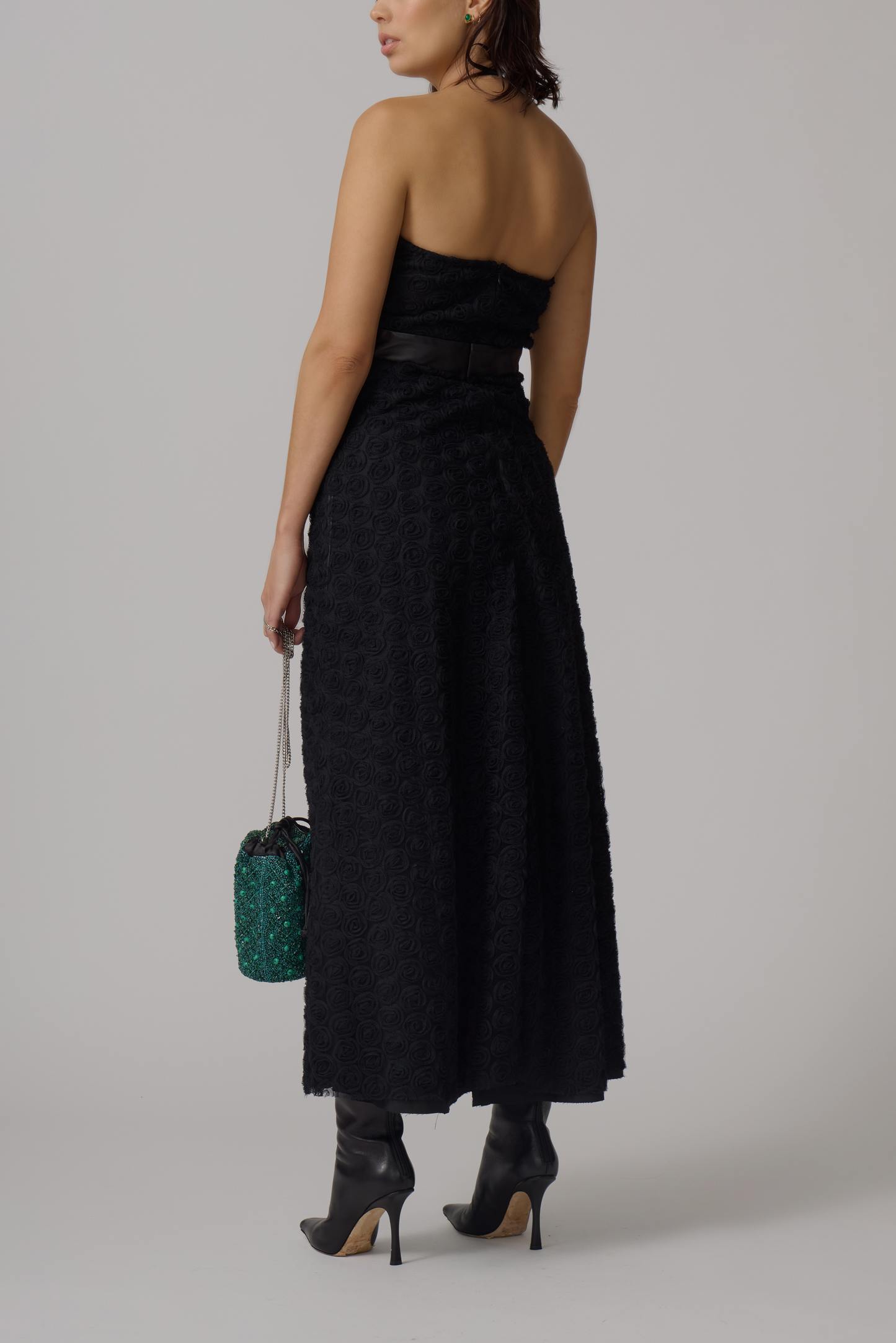 3D Floral Tulle Split Dress