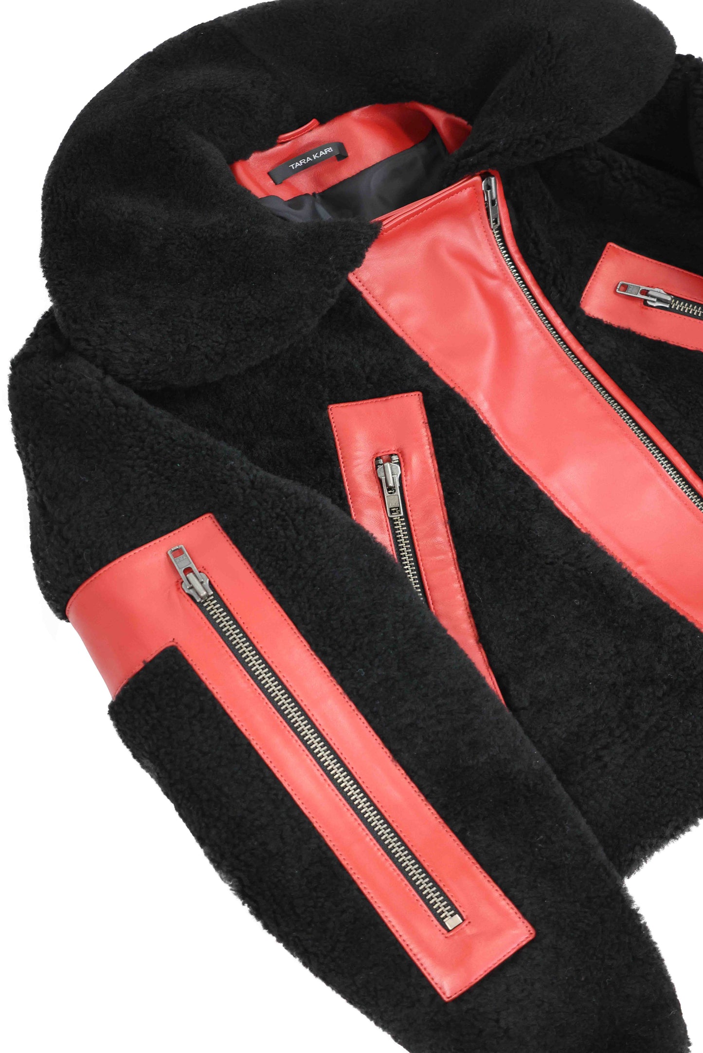 UNISEX CROPPED SHEARLING & NAPPA LEATHER JACKET