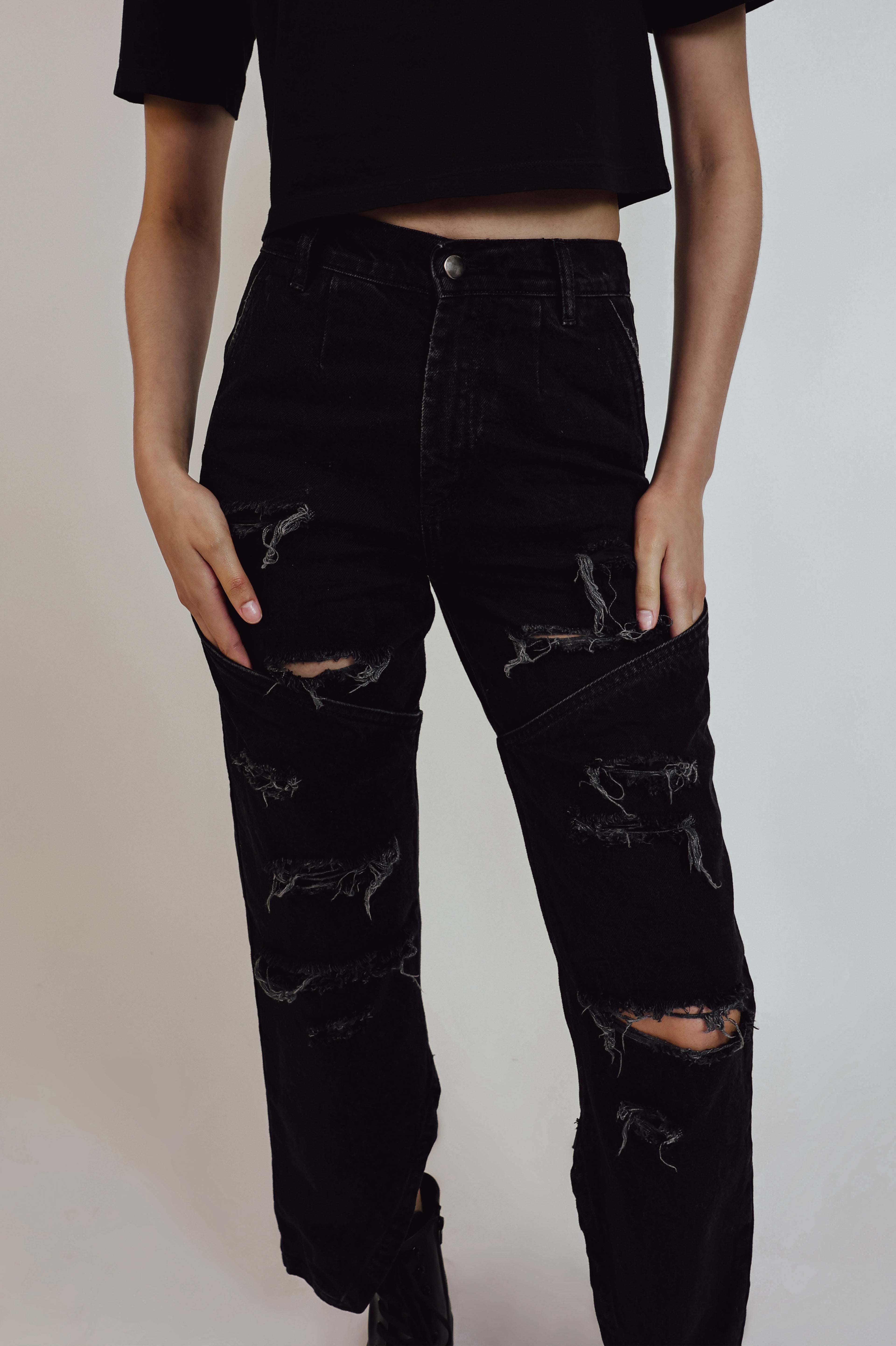 Ripped Split Jeans